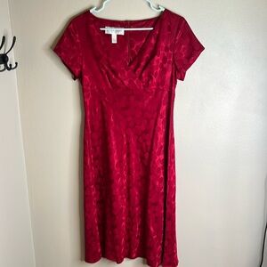 Donna Rocco vintage  red silk midi dress women’s size 8